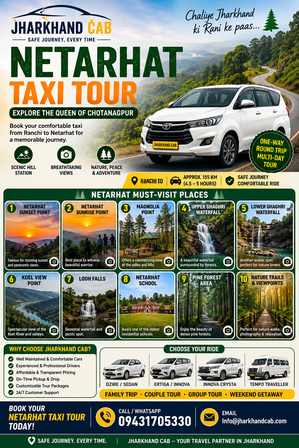 Netarhat taxi tour